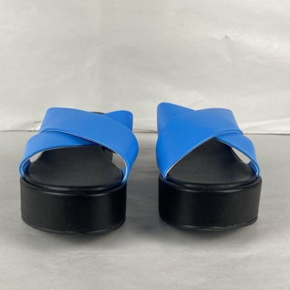 Women's Sportsgirl Size 40 Sienna Blue Modern Casual Crossover Platform Sandal - Picture 8 of 12